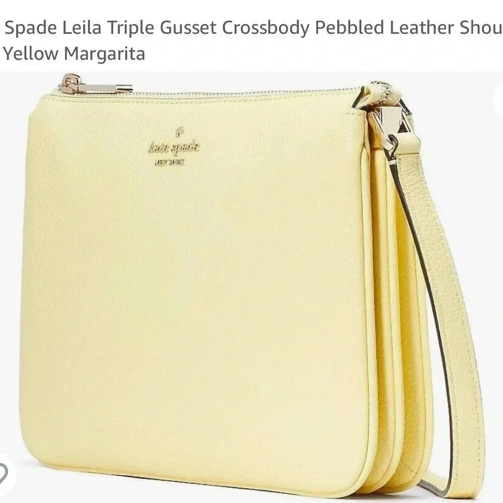 Kate Spade Leila Triple Gussett Crossbody - Yellow Margarita
